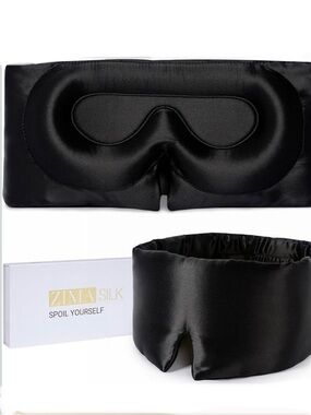 Black Momme Mulberry Silk Sleep Eye Mask